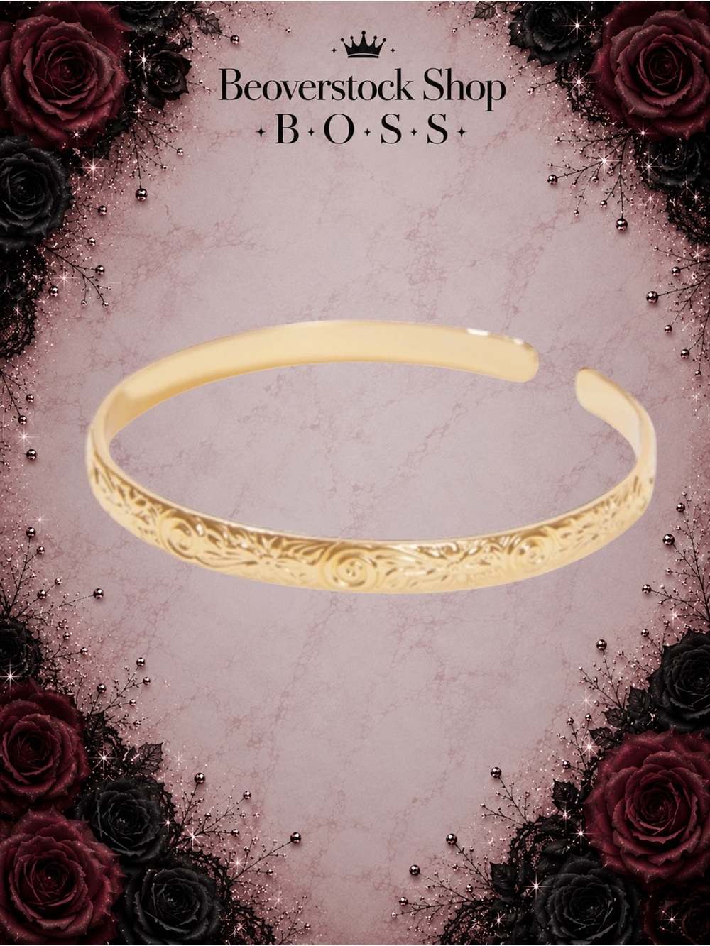 New NWT Our Spare Change Floral Cuff Bracelet – 18K Gold Plated Brass